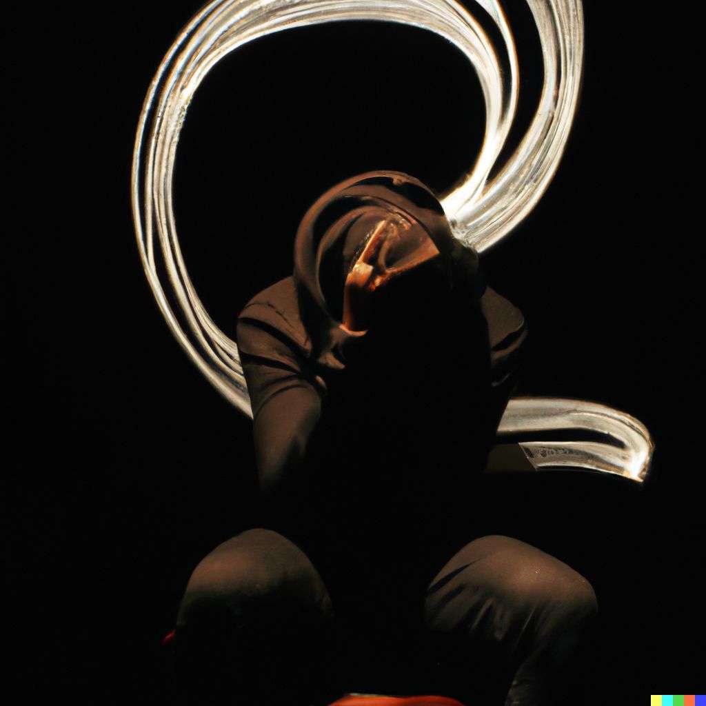 a representation of anxiety, light painting